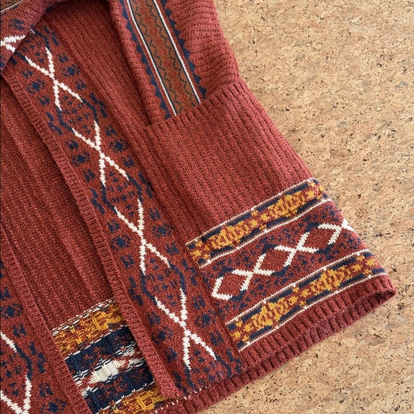Lucky Brand Rust Geometric Cardigan - Picture 6 of 11